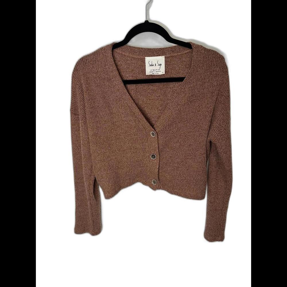 Sadie & Sage Cropped Cardigan Button Top Size Medium